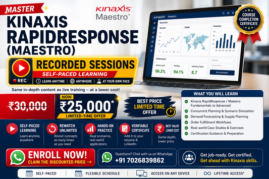 Master Kinaxis RapidResponse (Maestro) — Recorded Training, Self-Paced, With Certificate