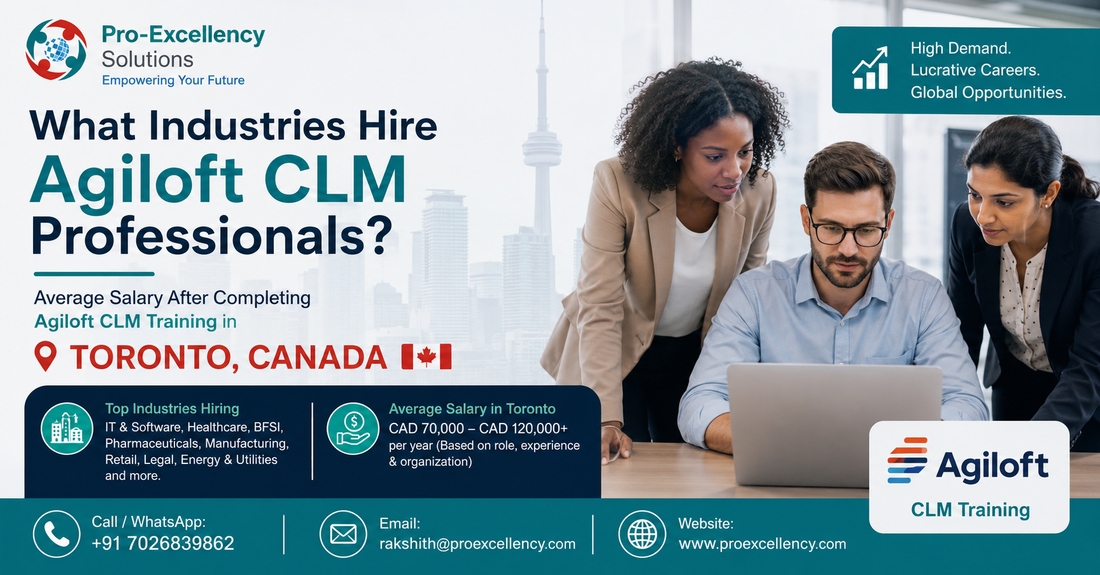 What Industries Hire Agiloft CLM Professionals? Average Salary After Completing Agiloft CLM Training in Toronto, Canada