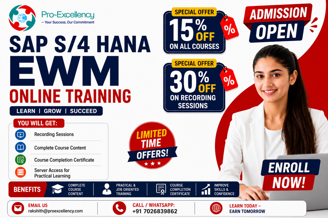 Big Savings, Bigger Career Moves: SAP EWM Online Training at 15% Off, Recording Sessions at 30% Off