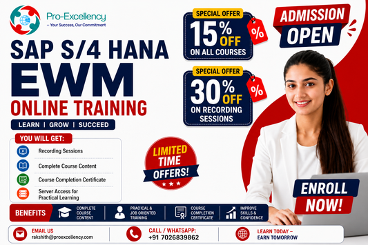 Big Savings, Bigger Career Moves: SAP EWM Online Training at 15% Off, Recording Sessions at 30% Off