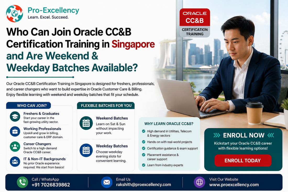 Who Can Join Oracle CC&B Certification Training in Singapore, and Are Weekend & Weekday Batches Available?
