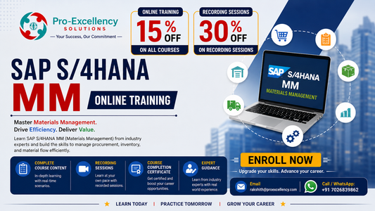 Big Savings Alert: SAP S/4HANA MM Online Training – 15% Off & 30% Off Recorded Training Sessions